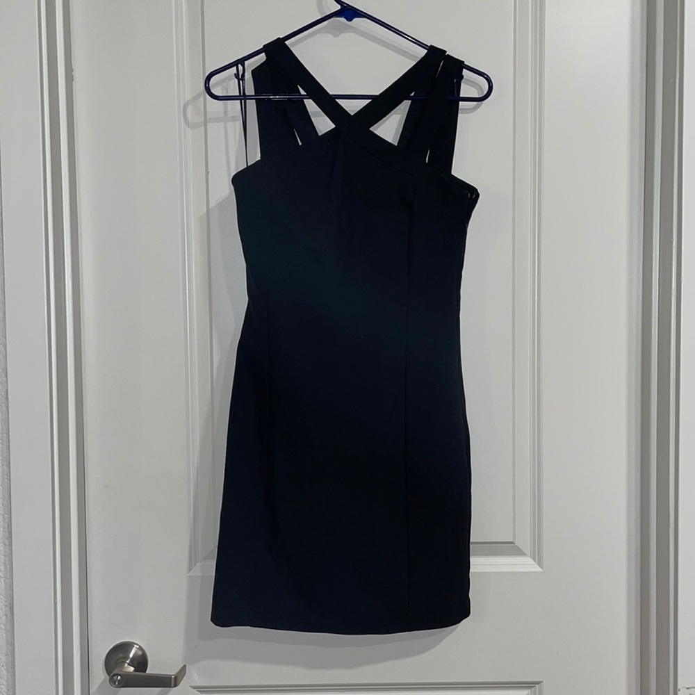 Formal, black mini dress.